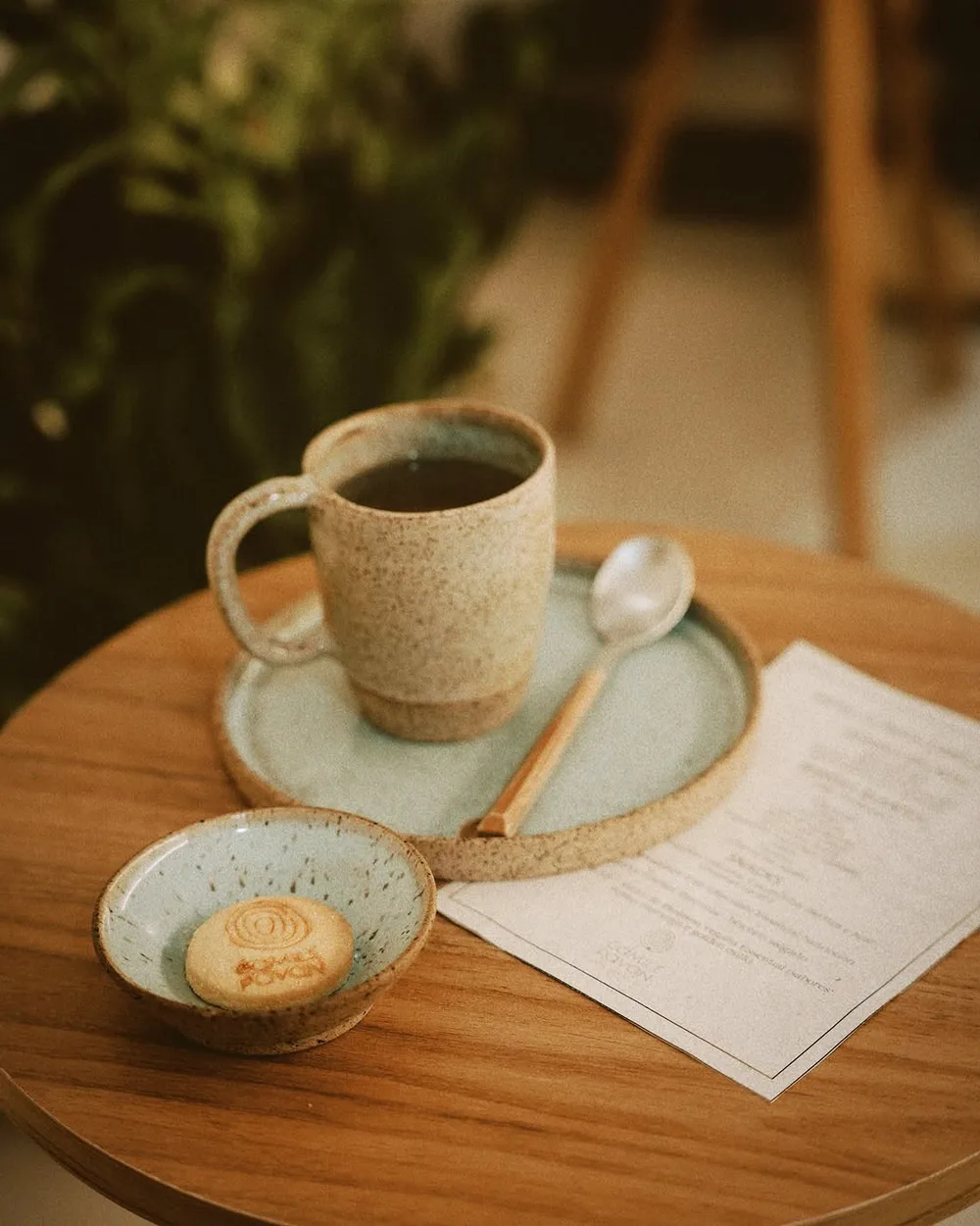 Menu de café e relatório de pele